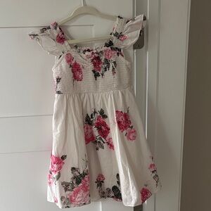 Loveshackfancy Girls Floral Sundress with Pink Rose Print